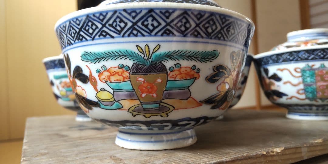 古伊万里 蓋茶碗 冨貴長春 明治18年 20客の内5客 - メルカリ