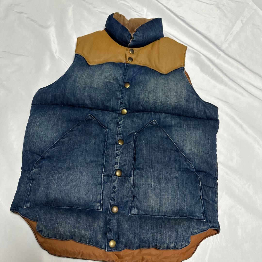 ロッキーマウンテン ダウンベスト（デニム素材） サイズ36 日本製 2