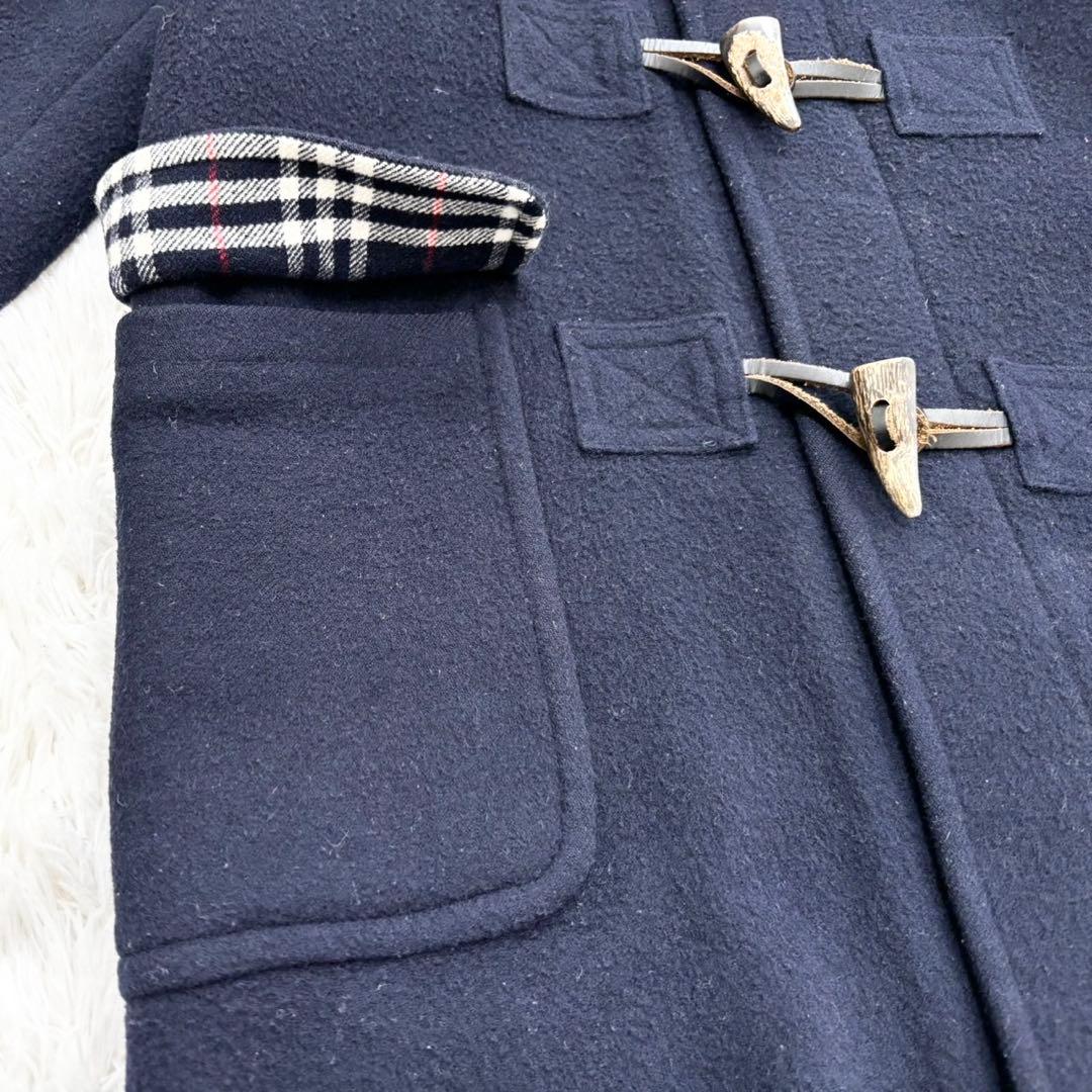 バーバリー ダッフルコート ネイビー チェック キッズ 150 レディース