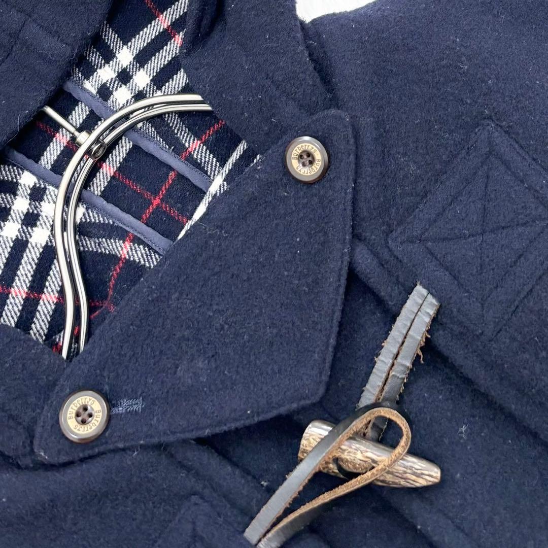 バーバリー ダッフルコート ネイビー チェック キッズ 150 レディース
