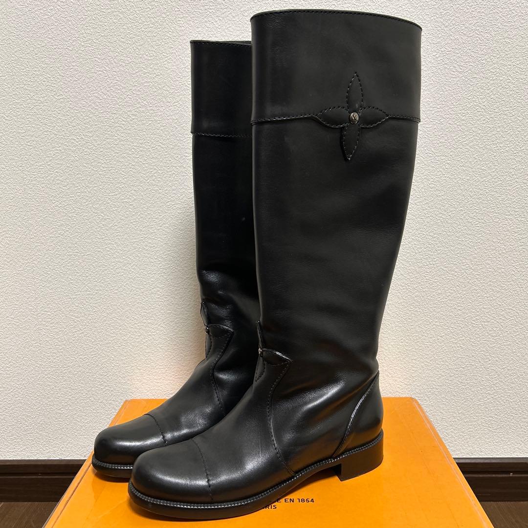 ♡LOUIS VUITTONフラワーモチーフレザー ロングブーツ36 1/2♡