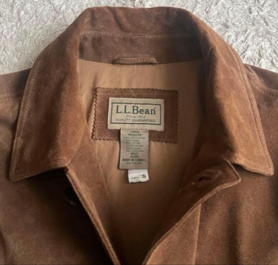 L.L.Bean　ブラウン スエード カバーオール Lサイズ