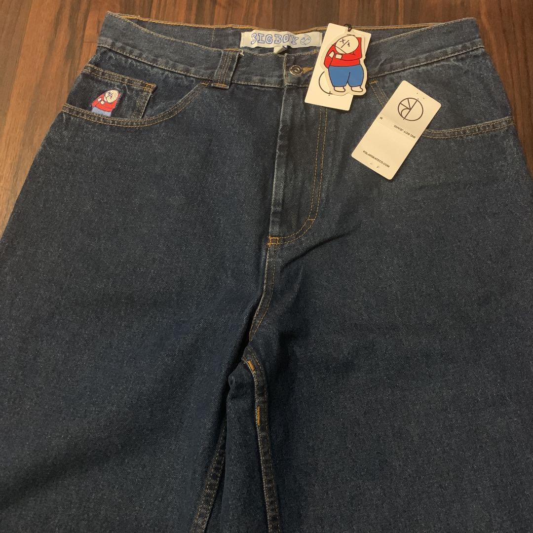 美品ポーラー Polar skate BigBoy ビックボーイデニム M 青 - メルカリ