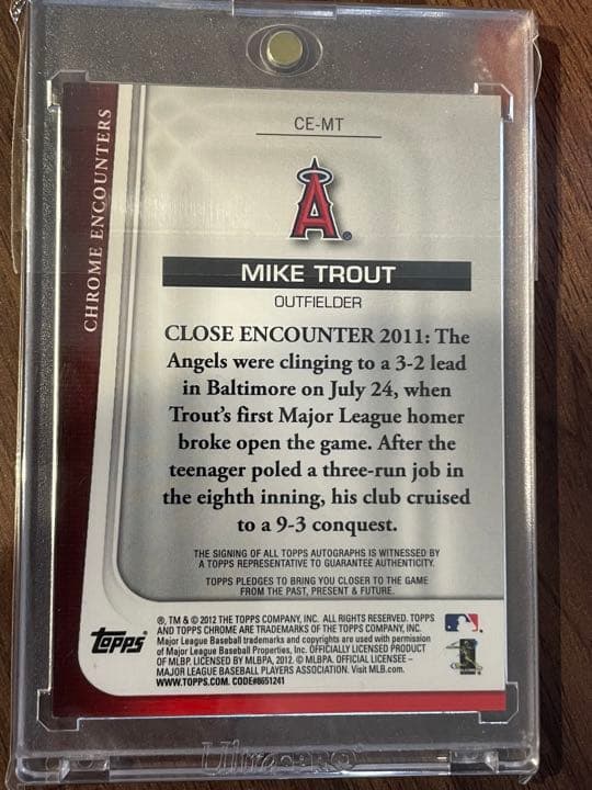 2012 Topps Chrome Mike Trout 10枚限定直筆サイン - メルカリ