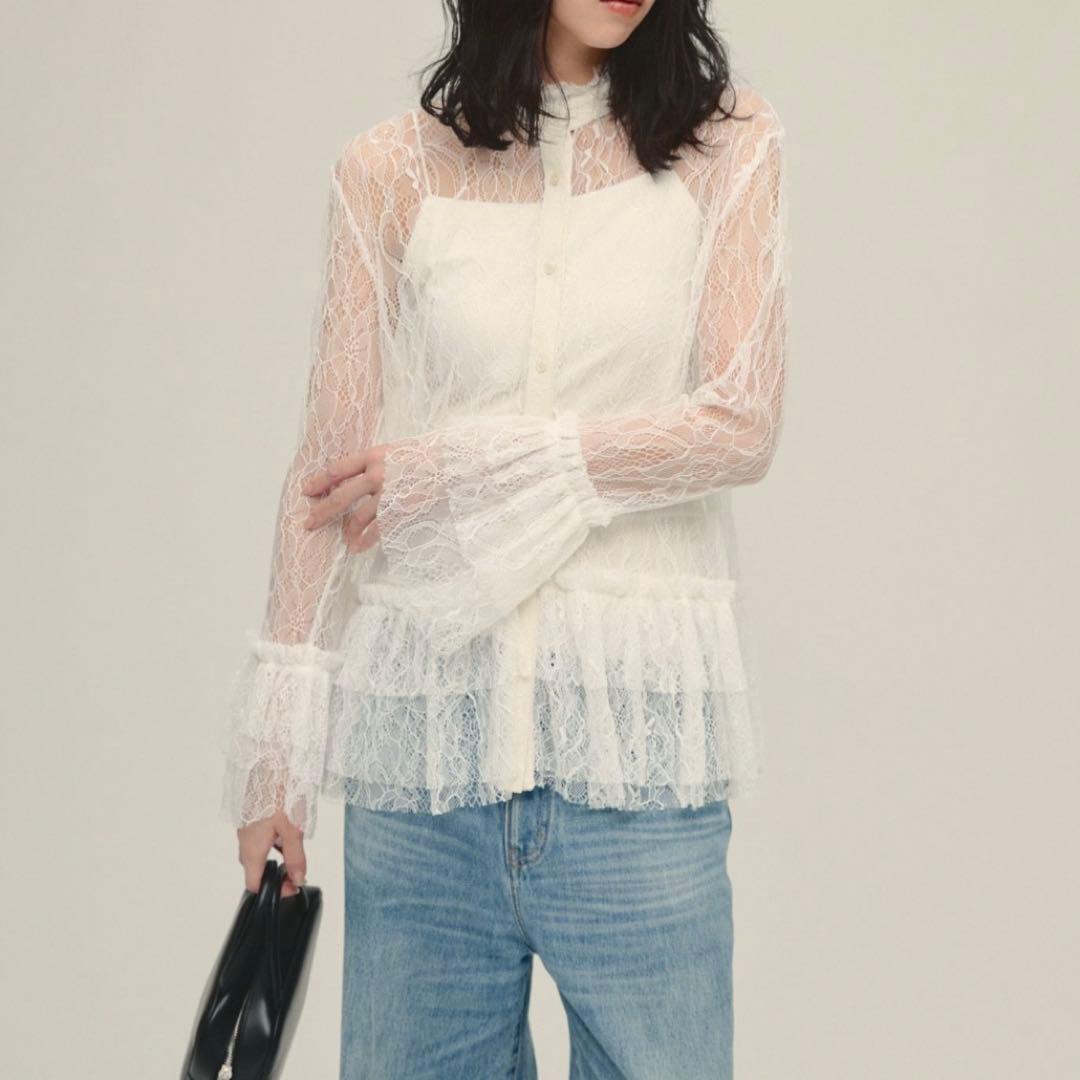 JEANASIS eL Lace Frill Shirt レース フリル シャツ