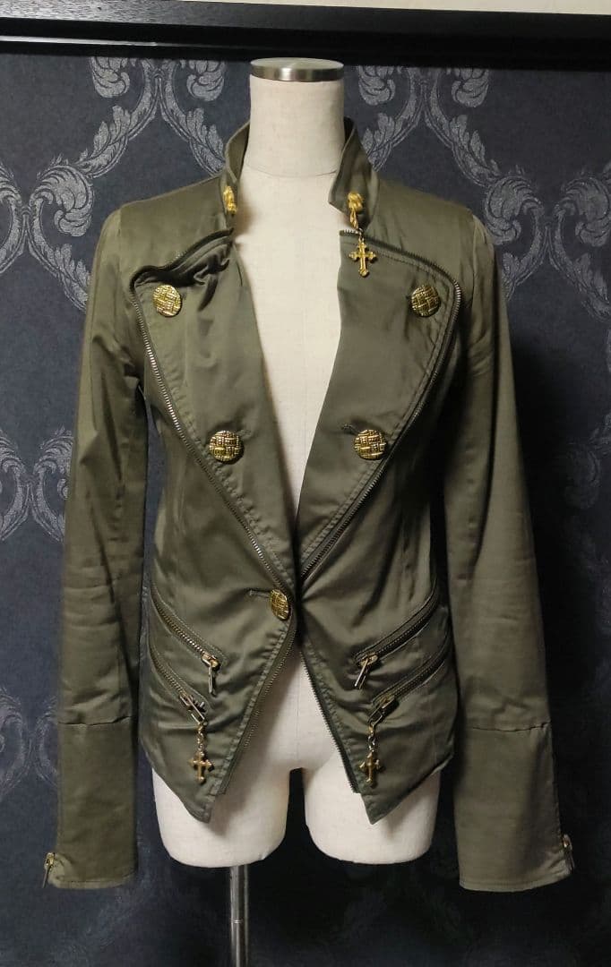 dia ダイヤ ミリタリージャケット/クロス/十字架/ゴールド/グランジ