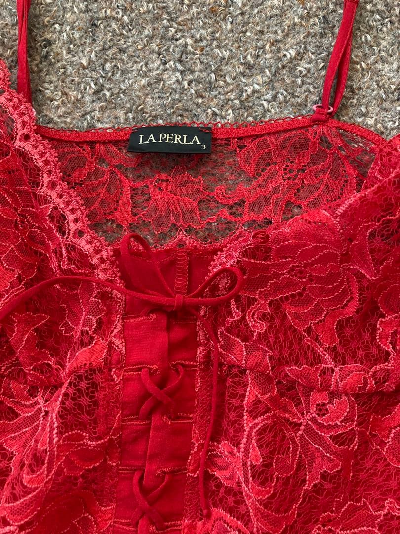 希少ラペルラ シルクスリップ レッド