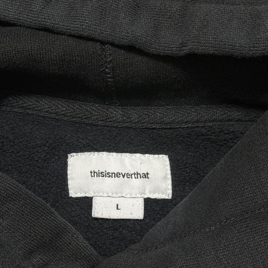 韓国 thisisneverthat：フロント刺繍ロゴ パーカー/ L ブラック - メルカリ