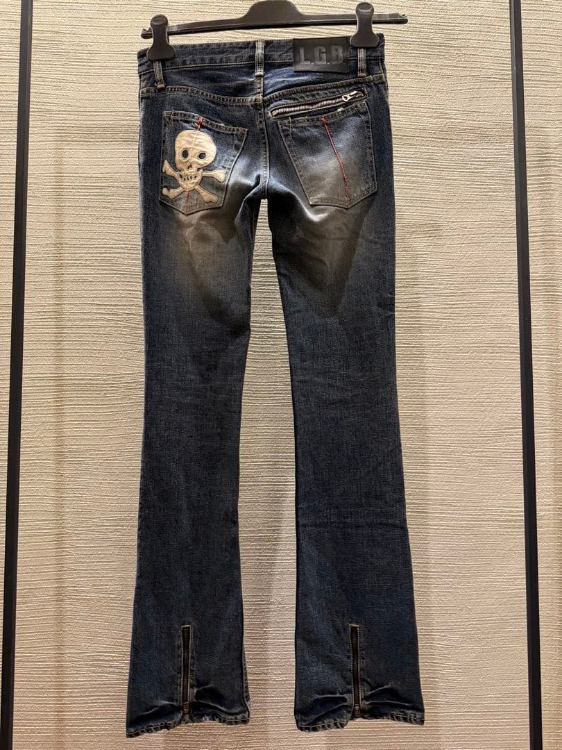 00s L.G.B. skull flare WOLF denim デニム