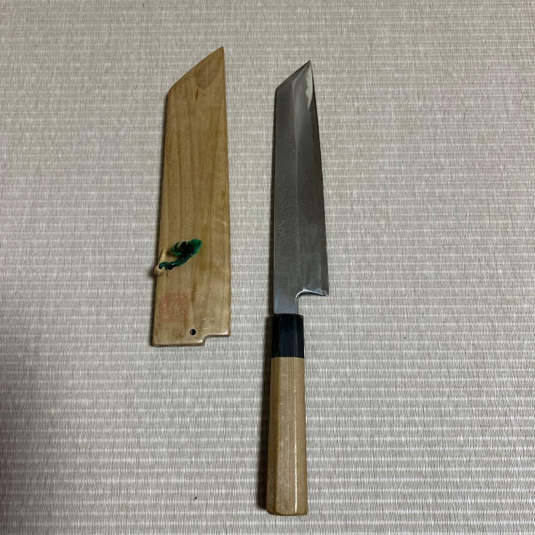 切り付け 薄刃 包丁 和包丁 堺一文字光秀 黒水牛柄 鞘付き