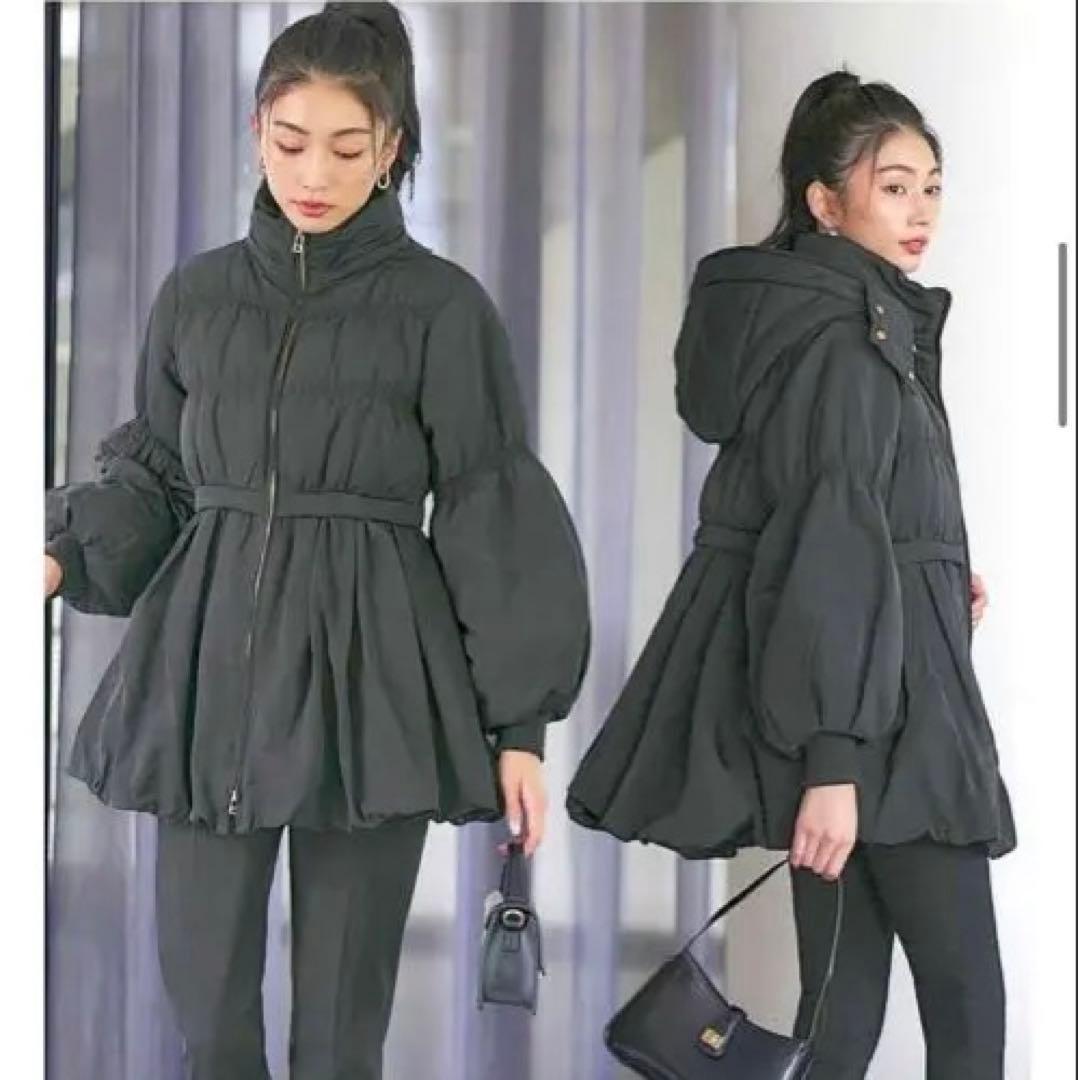 新品タグ付　2wayバルーンペプラムフーディーダウンコート♡ルイルエブティック