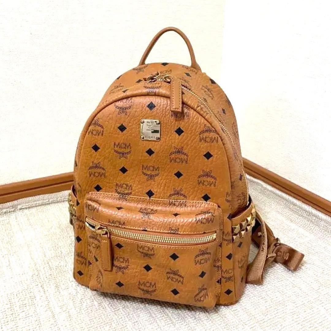 【美品】MCM リュック・バックパック 中型 ブラウン 保存袋付き