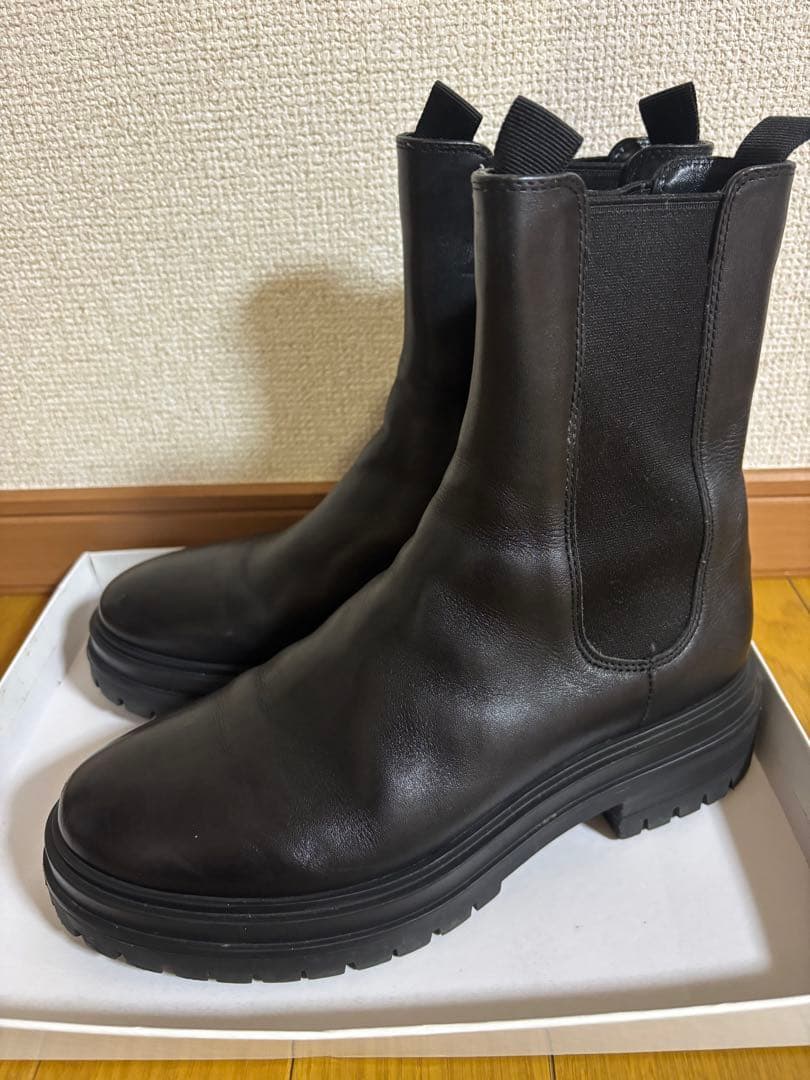 K*o様 トニービアンコ　サイドゴアブーツ ブラック レザー 厚底