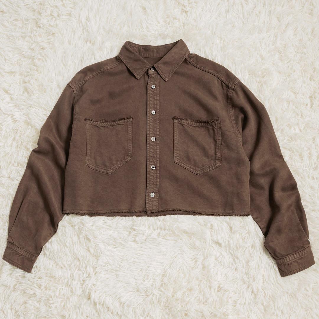 美品 GALLARDAGALANTE 25AW リヨセルショートシャツ ブラウン - メルカリ