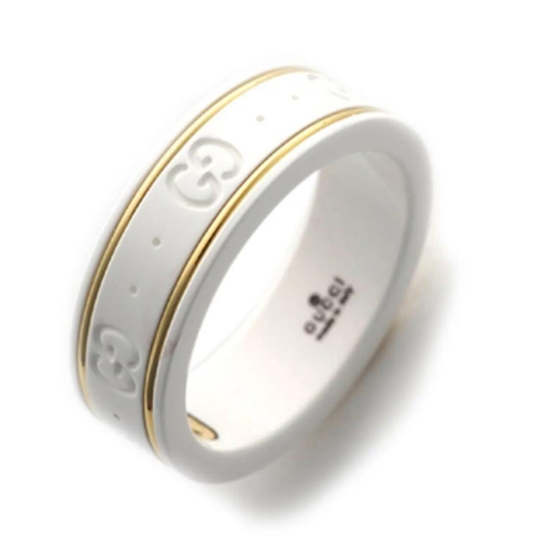 【未使用】GUCCI グッチ リング 指輪 GG ホワイト #17