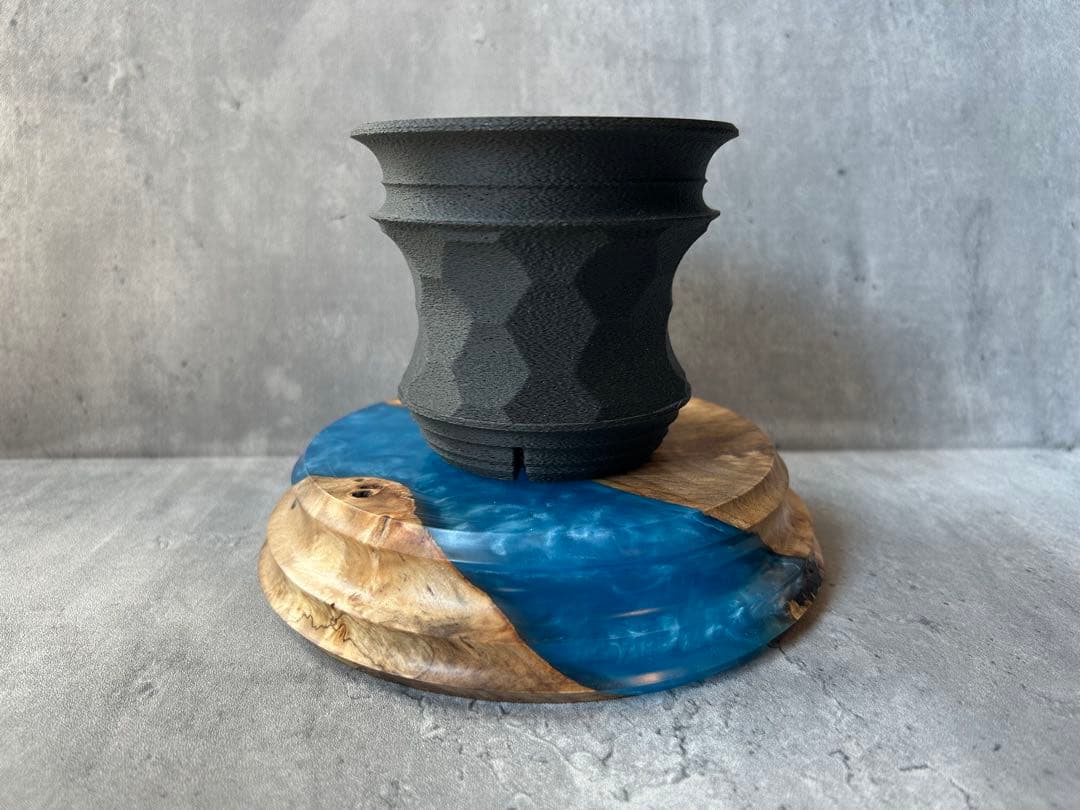 BASE WOOD DESIGN OD缶 ランタン 台座 花台 ポプラ×レジン⑨ - メルカリ