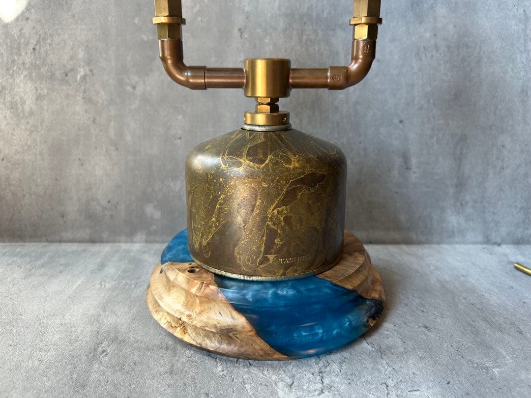 BASE WOOD DESIGN OD缶 ランタン 台座 花台 ポプラ×レジン⑨ - メルカリ