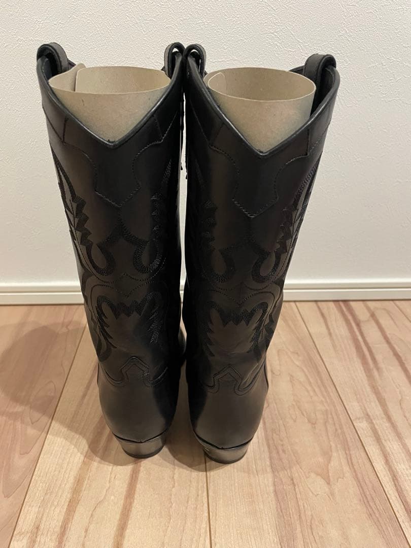 サルトル ウエスタンブーツ ブラック 刺繍 黒 38 1/2 24.5cm