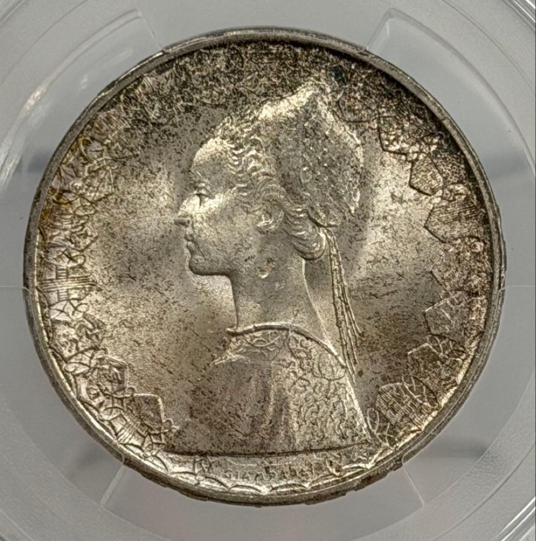1967年-Rイタリア 500リラ 銀貨 PCGS高鑑定