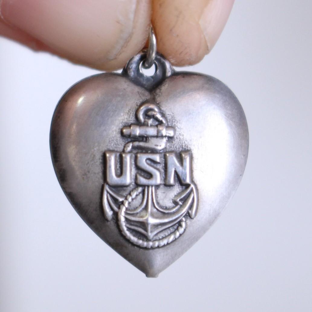 40s スウィートハートジュエリー WW2 シルバー チャーム NAVY USN
