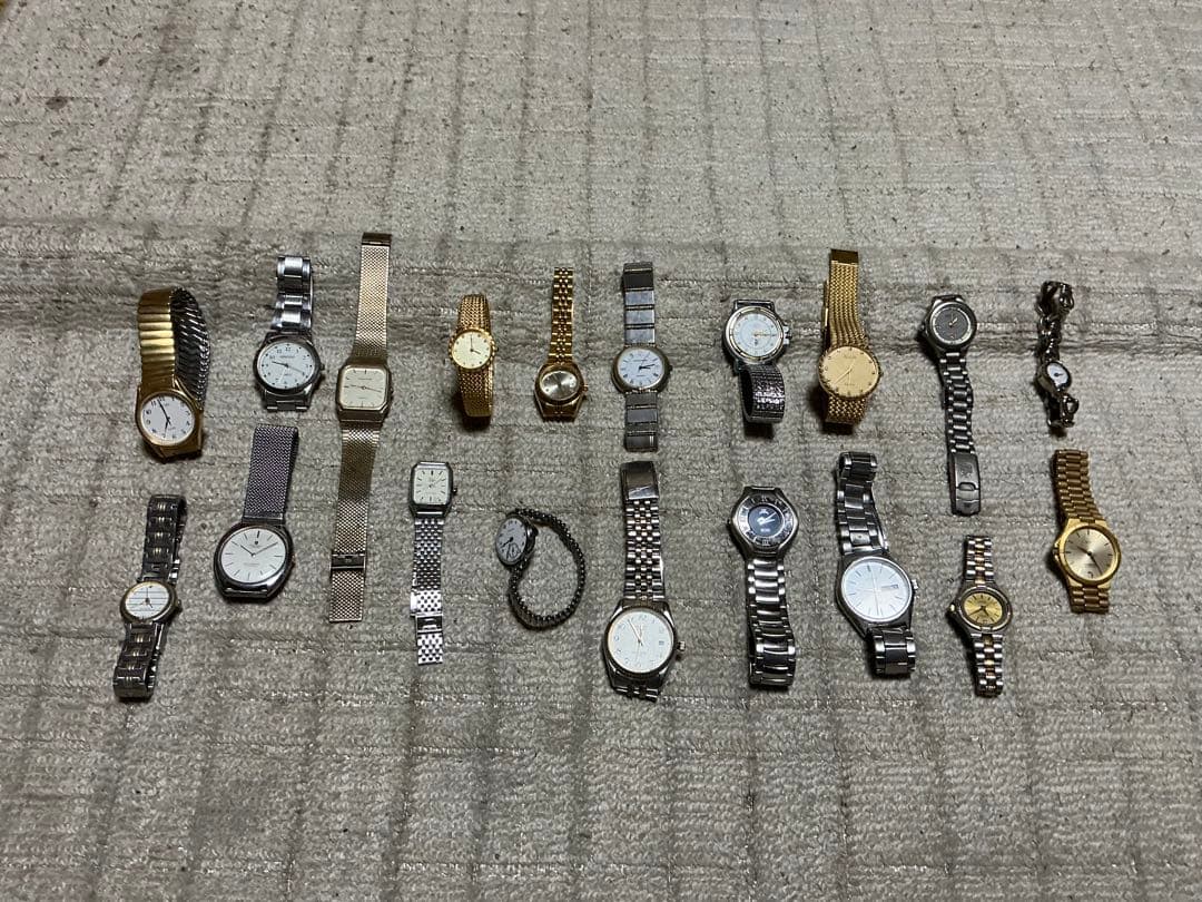 無銘会社の腕時計。全てクォーツ。19個セット。【中古品】。