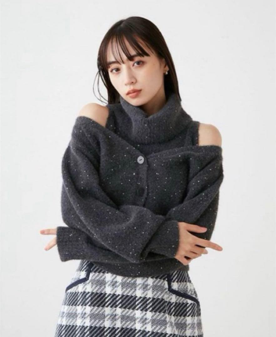 snidel スパンコールニットカーディガン& ニットプルオーバー