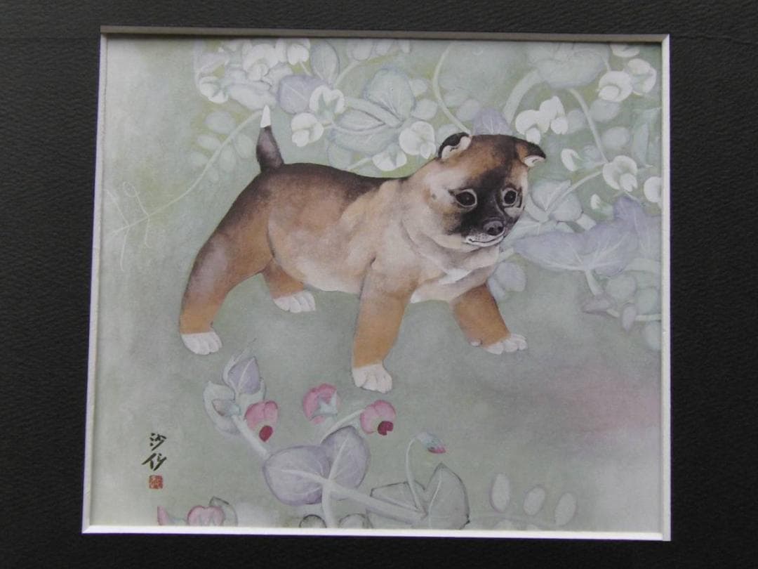 森田沙伊、【遅春】、希少な額装用画集より、新品額装付、状態良好