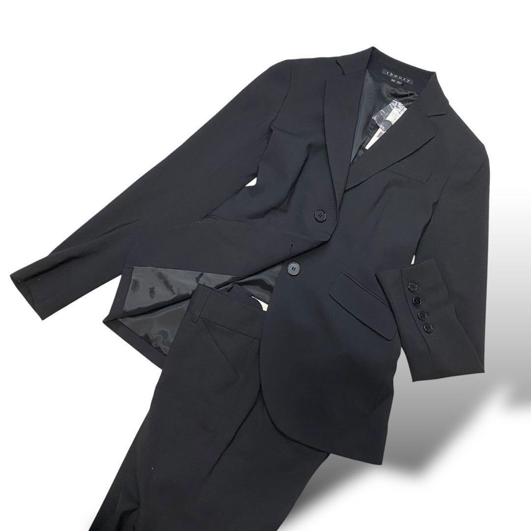 新品タグ付き theory パンツ スーツ 3点セット スカート 黒 レディース