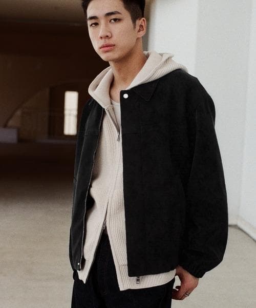 9612 美品 WYM LIDNM FAUX SUEDE ZIP BLOUSON - メルカリ