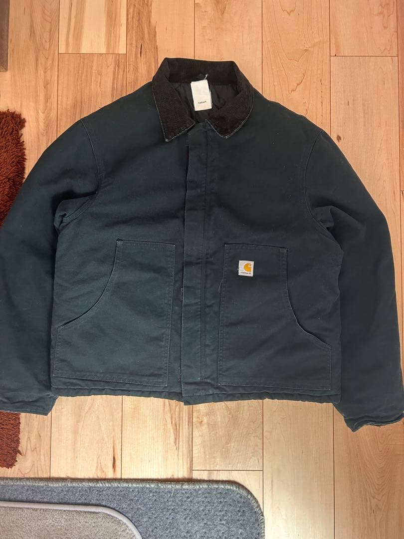 Carhartt カーハート　トラディショナルジャケット　J02 ブラック USA製】Carhartt トラディショナルジャケット J02 企業ロゴ 44 - メルカリ