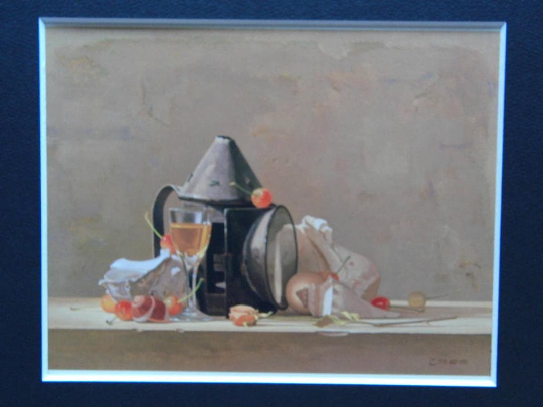 伊牟田 経正、「静物」、希少画集・額装画、日本製・新品額縁にて額装致します