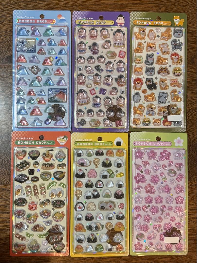 【正規品】和柄 ボンボンドロップシール6点セット