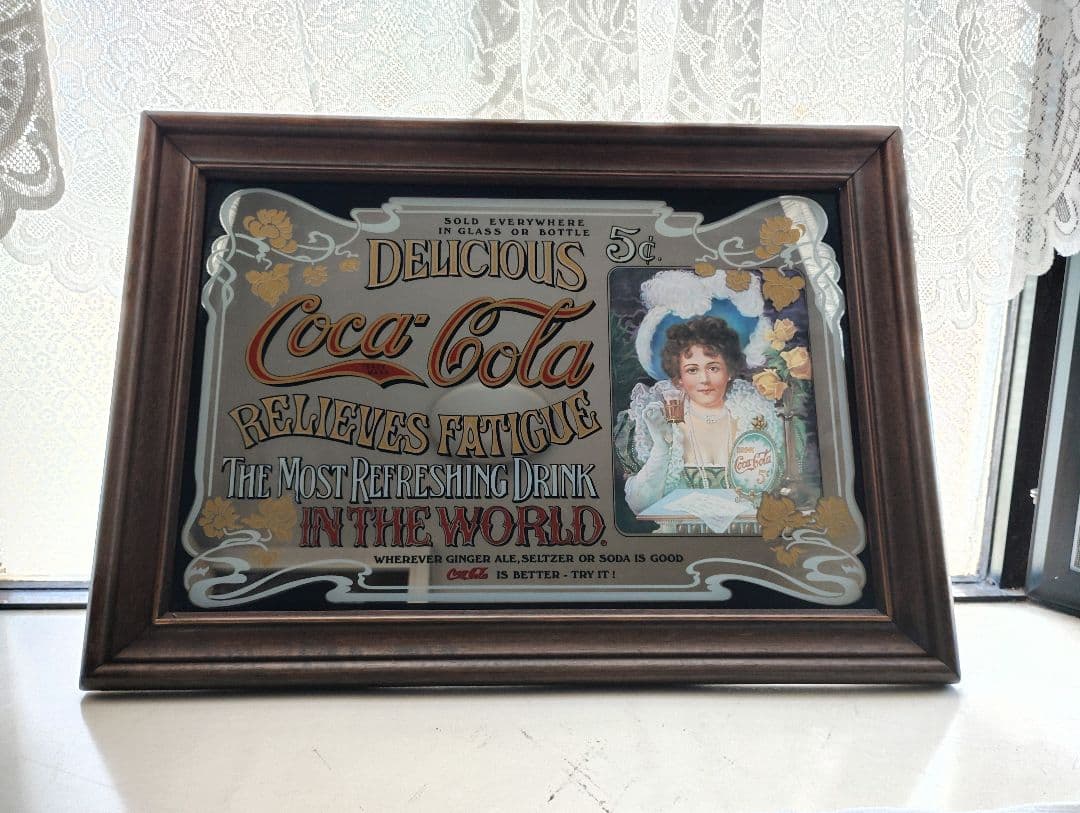 Coca-Cola ヴィンテージパブミラー約53㌢×約38㌢