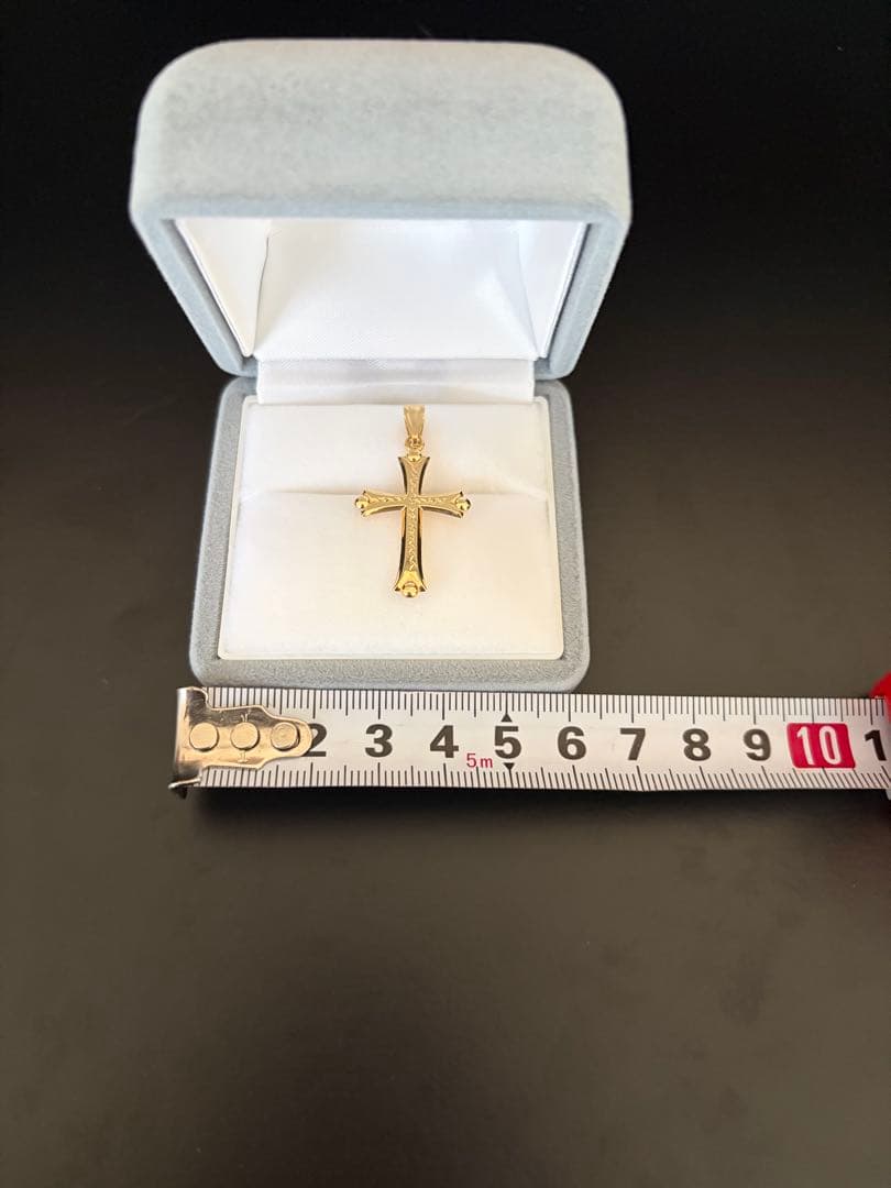 K18ゴールド クロスネックレス 27.5mm x 18.9mm