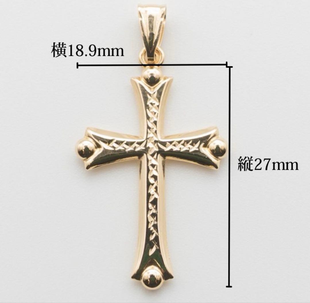 K18ゴールド クロスネックレス 27.5mm x 18.9mm