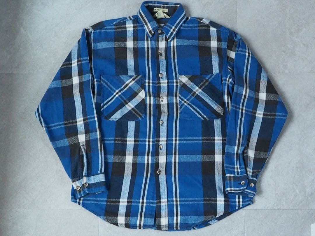 80's BIGMAC ネルシャツ ダブルネーム USA製 ブルー｜古着 80s USA製