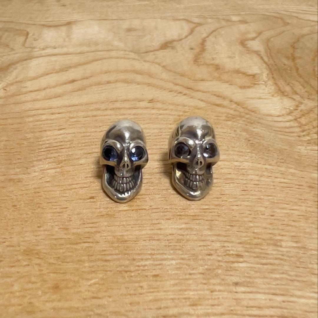 美品 ビルウォールレザー ストーンアイ ゴールドサダー スカルビーズ 2個セット 美品 ビルウォールレザー ストーンアイ ゴールドサダー スカルビーズ 2