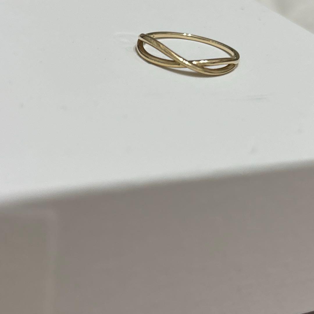 1/31中タイムセール[レイヤード] K10YG クロス リング 11号