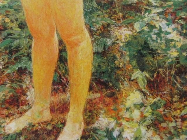 濱本久雄、【小道】、希少な額装用画集より、新品額装付、状態良好