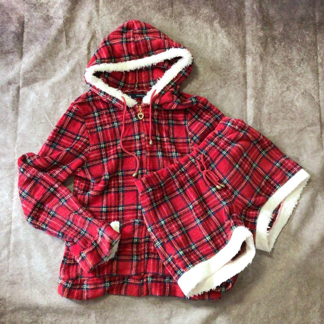 y2k 赤タータンチェックセットアップ グランジフェアリー NANA 原宿00s