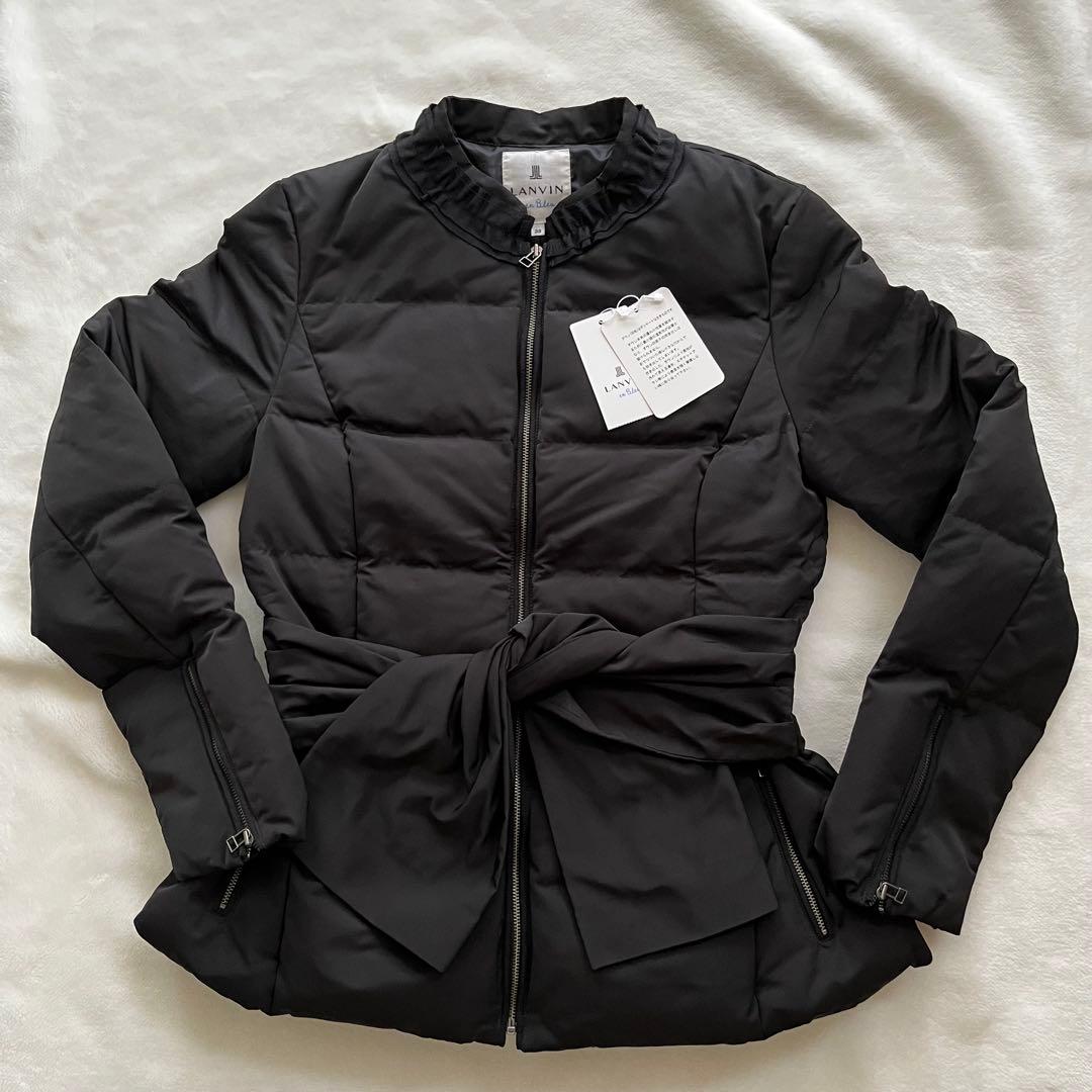 ランバンオンブルー リボン付 ダウン　サイズ38 レディース　コート　ジャケット