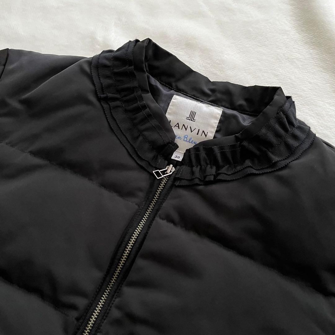 ランバンオンブルー リボン付 ダウン サイズ38 レディース コート