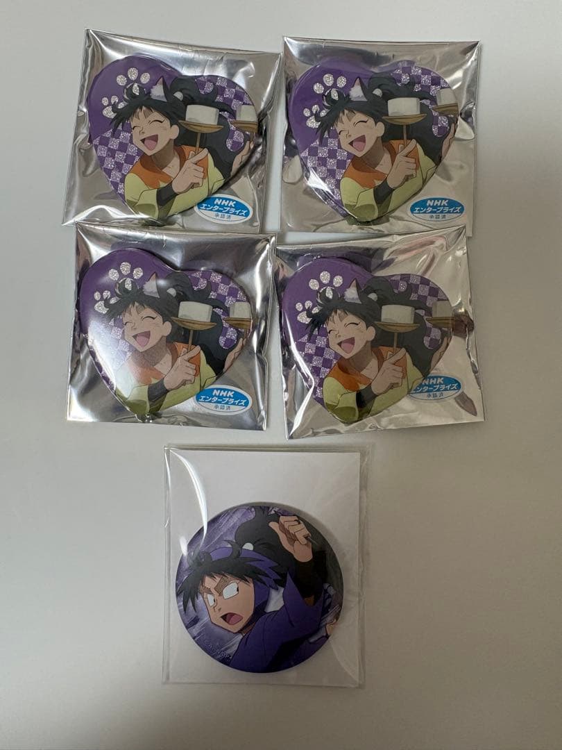 忍たま乱太郎 ナンジャタウン ハート缶バッジ 久々知兵助 4個 缶バッジ