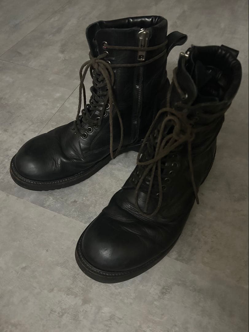 Rick Owens サイドジップ コンバットブーツ アーミーブーツ - メルカリ