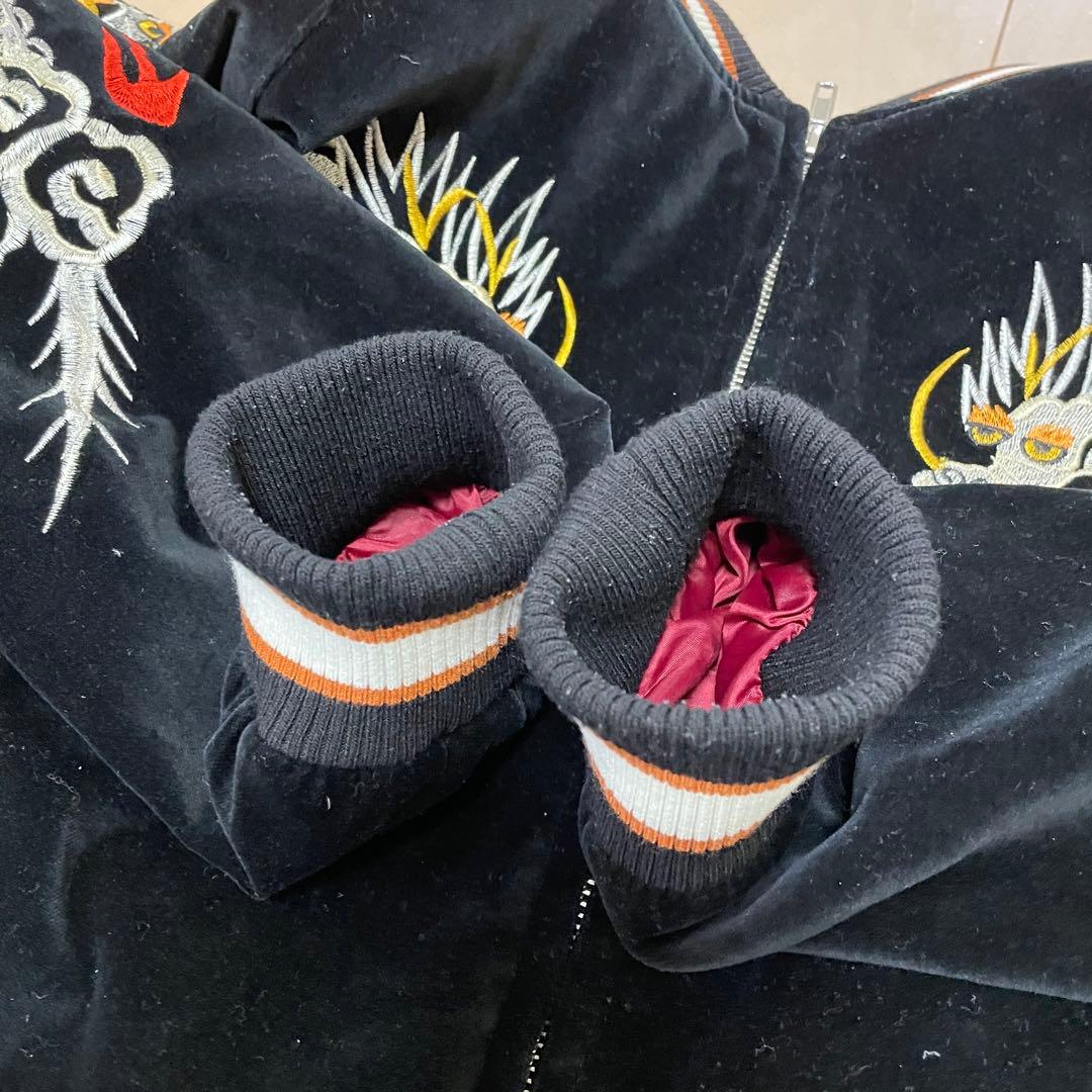 朧 おぼろ 龍 刺繍 別珍 スカジャン ベロア スーベニア ジャケット