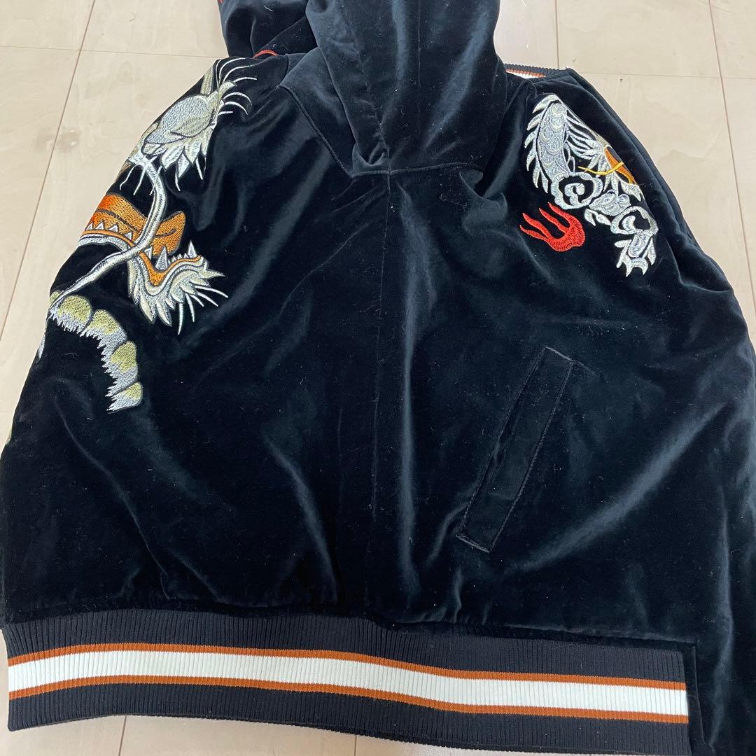 朧 おぼろ 龍 刺繍 別珍 スカジャン ベロア スーベニア ジャケット