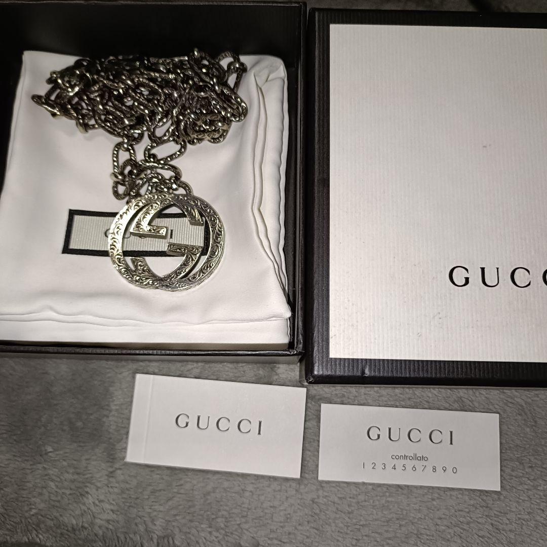 希少】GUCCI ダブルロッキングG BIGネックレス90cm グッチ