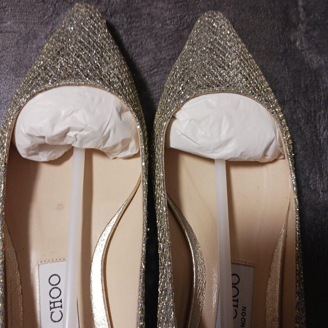JIMMY CHOO ゴールド グリッターパンプス - メルカリ