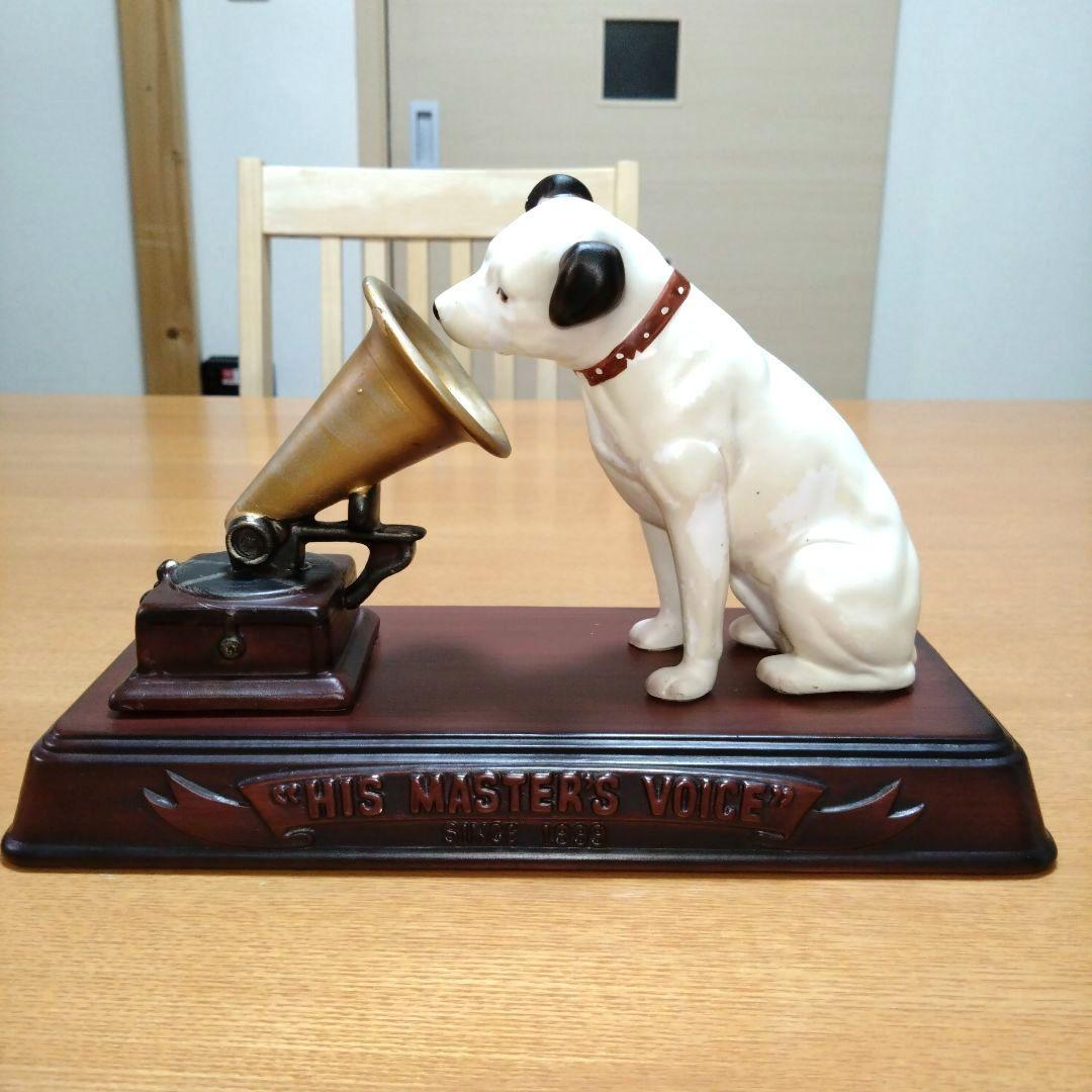 【昭和レトロ】◆ビクター犬◆蓄音機とニッパー台座付◆陶器製◆超稀少◆アンティーク