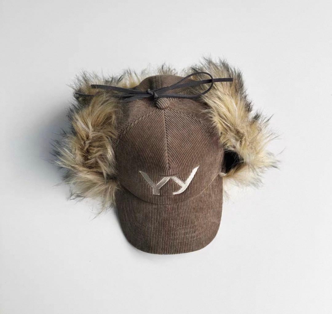 OPEN YY ファー付き ブラウン コーデュロイキャップ 00 - メルカリ